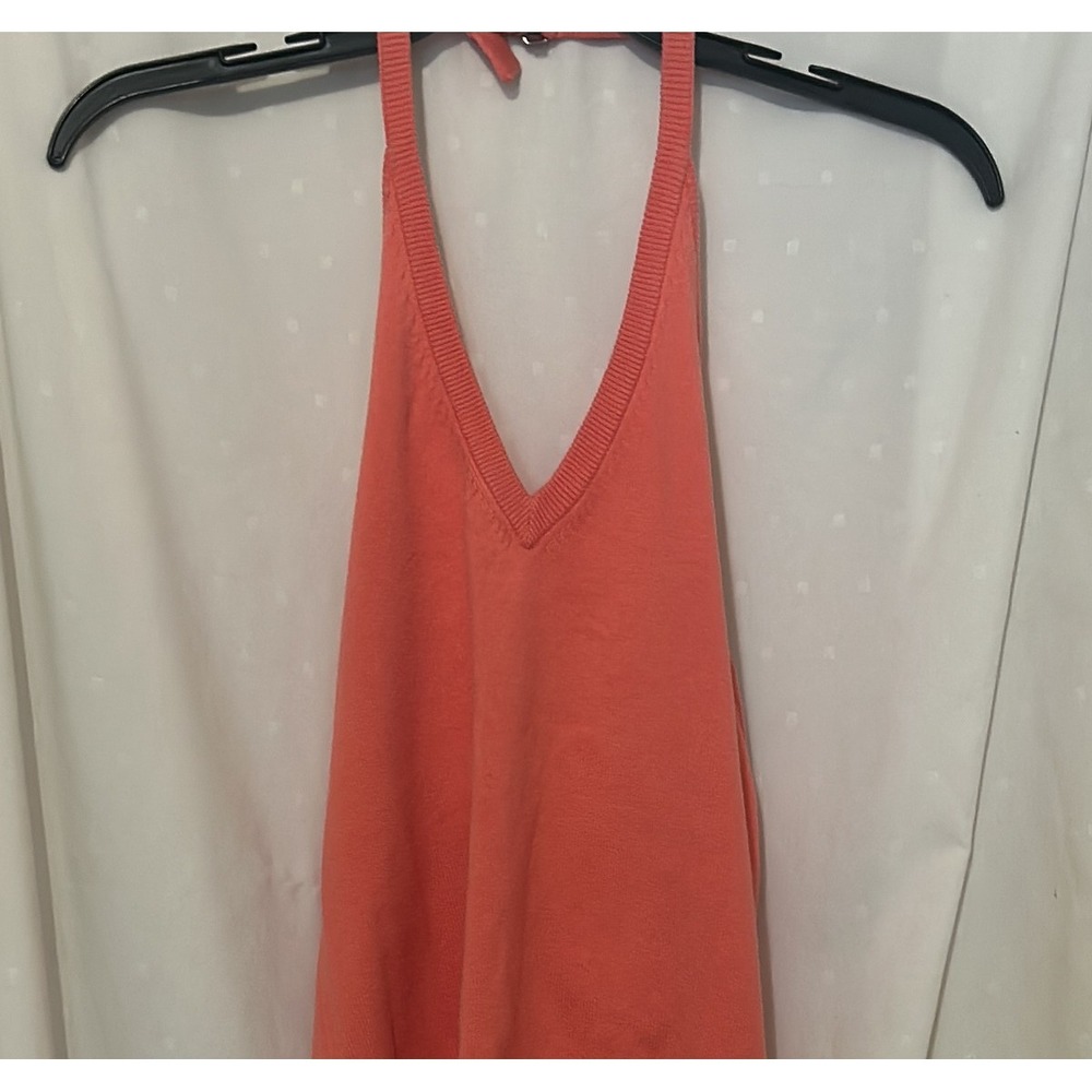 J.Crew Coral Knit V-Neck Halter Top